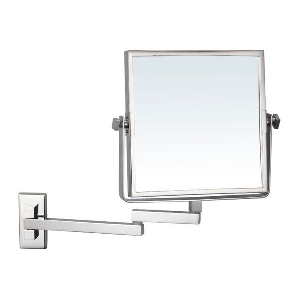 Glimmer Square Wall Mounted Double Face 3x Shaving Mirror - Stellar Hardware and Bath 