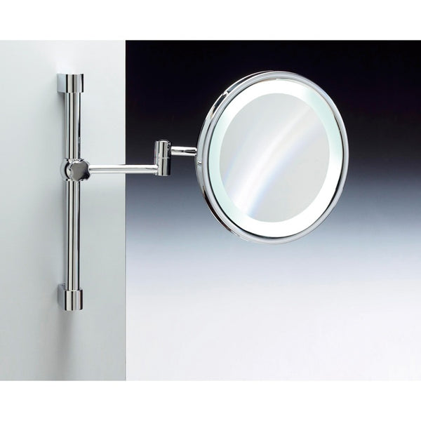 Mirrors With LED Technology Wall Mounted Brass LED Mirror With 3x, 5x Magnification - Stellar Hardware and Bath 