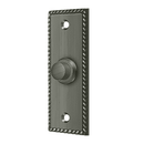 Deltana BBSR333 Rectangular Bell Button w/ Rope Pattern - 3 1/4'' x 1 1/4'' - Stellar Hardware and Bath