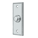 Deltana BBSR333 Rectangular Bell Button w/ Rope Pattern - 3 1/4'' x 1 1/4'' - Stellar Hardware and Bath