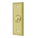 Deltana BBSR333 Rectangular Bell Button w/ Rope Pattern - 3 1/4'' x 1 1/4'' - Stellar Hardware and Bath