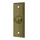 Deltana BBSR333 Rectangular Bell Button w/ Rope Pattern - 3 1/4'' x 1 1/4'' - Stellar Hardware and Bath