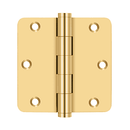 Deltana DSB35R4-R Residential Radius Corner Hinge - 3-1/2'' x 3-1/2'' x 1/4'' - Stellar Hardware and Bath