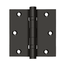 Deltana DSB35B Square Corner Ball Bearing Hinge - 3-1/2'' x 3-1/2'' - Stellar Hardware and Bath