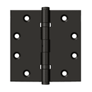 Deltana DSB45NB Square Corner Ball Bearing Hinge - 4 1/2'' x 4 1/2'' - Stellar Hardware and Bath