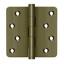 Deltana DSB4R4-RZ Residential Radius Corner Zig Zag Hinge - 4'' x 4'' x 1/4'' - Stellar Hardware and Bath