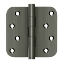 Deltana DSB4R5-RZ Residential Radius Corner Zig Zag Hinge - 4'' x 4'' x  5/8'' - Stellar Hardware and Bath
