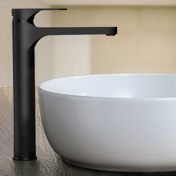 Matte Black Round Vessel Sink Faucet - Stellar Hardware and Bath 