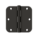 Deltana S35R5N Residential Non-Removable Pin Radius Corner Hinge - 3 1/2'' x 3 1/2'' x 5/8'' - Stellar Hardware and Bath