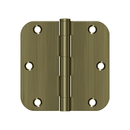 Deltana S35R5N Residential Non-Removable Pin Radius Corner Hinge - 3 1/2'' x 3 1/2'' x 5/8'' - Stellar Hardware and Bath