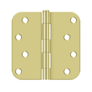 Deltana S44R5N Residential Non-Removable Pin Radius Corner Hinge - 4'' x 4'' x 5/8'' - Stellar Hardware and Bath