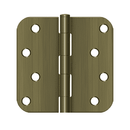 Deltana S44R5N Residential Non-Removable Pin Radius Corner Hinge - 4'' x 4'' x 5/8'' - Stellar Hardware and Bath