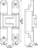 HAFELE Concealed Hinge TECTUS TE 340 3D  Adjustable, size 160 mm, - Stellar Hardware and Bath