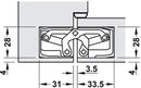 HAFELE Concealed Hinge TECTUS TE 340 3D  Adjustable, size 160 mm, - Stellar Hardware and Bath