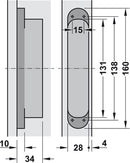 HAFELE Concealed Hinge TECTUS TE 340 3D  Adjustable, size 160 mm, - Stellar Hardware and Bath