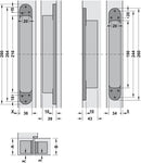 HAFELE Concealed Hinge TECTUS TE 645 3D concealed, 3D adjustable, size 280 mm - Stellar Hardware and Bath