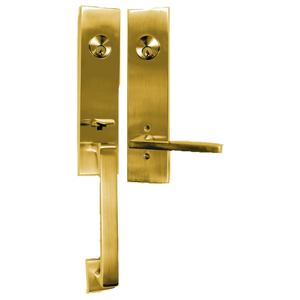 Emtek 4828 Davos Double Cylinder Keyed Entry Brass Modern Handleset