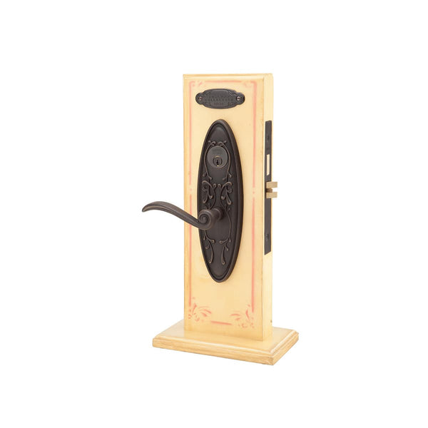 Emtek 3531 Da Vinci Style Single Cylinder Panic Proof UL Mortise Entry Set from the Lost Wax / Tuscany Bronze Collection - Stellar Hardware and Bath 