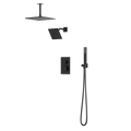 Artos Edge Thermostatic Shower Trim Kit with Wall Mount Shower Head, Ceiling Mount Shower Head, Hand Shower