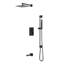 Artos Edge Thermostatic Shower Trim Kit with Wall Mount Shower Head, Hand Shower on Slide Bar, Tub Filler