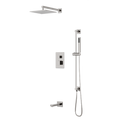 Artos Edge Thermostatic Shower Trim Kit with Wall Mount Shower Head, Hand Shower on Slide Bar, Tub Filler