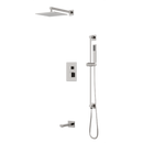 Artos Edge Thermostatic Shower Trim Kit with Wall Mount Shower Head, Hand Shower on Slide Bar, Tub Filler