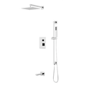 Artos Edge Thermostatic Shower Trim Kit with Wall Mount Shower Head, Hand Shower on Slide Bar, Tub Filler