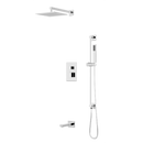 Artos Edge Thermostatic Shower Trim Kit with Wall Mount Shower Head, Hand Shower on Slide Bar, Tub Filler