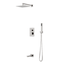 Artos Edge Thermostatic Shower Trim Kit with Wall Mount Shower Head, Hand Shower, Tub Filler