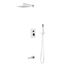Artos Edge Thermostatic Shower Trim Kit with Wall Mount Shower Head, Hand Shower, Tub Filler