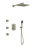 Artos Transitional Thermostatic Shower Trim Kit with Wall Mount Shower Head, Hand Shower, Body Jets
