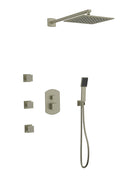 Artos Transitional Thermostatic Shower Trim Kit with Wall Mount Shower Head, Hand Shower, Body Jets