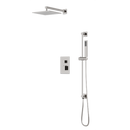 Artos Edge Thermostatic Shower Trim Kit with Wall Mount Shower Head, Hand Shower on Slide Bar