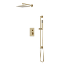 Artos Edge Thermostatic Shower Trim Kit with Wall Mount Shower Head, Hand Shower on Slide Bar