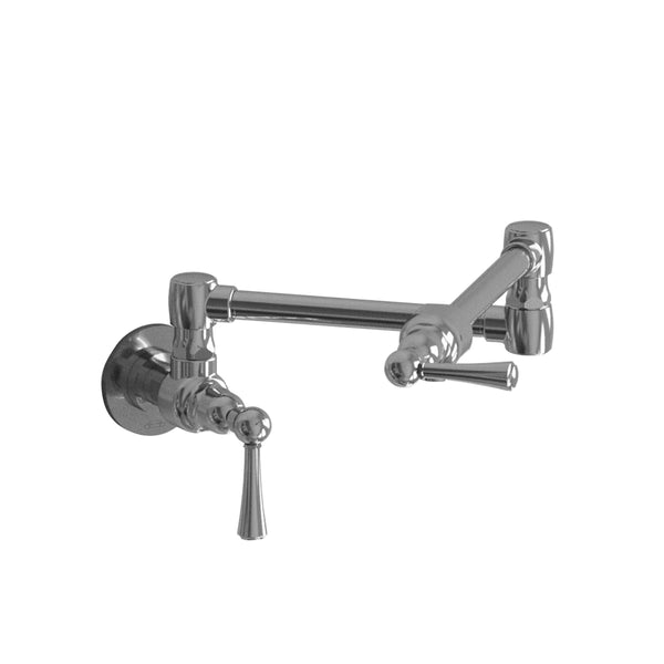 17 3/4" Wall Mount Pot Filler with Metal Lever - Stellar Hardware and Bath 