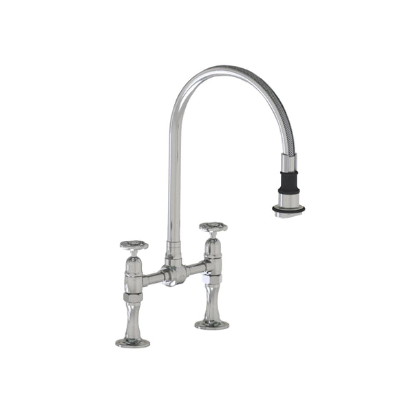 Deck Mount Pull-Off Spray with 10" Swivel Spout with Metal Wheel - Stellar Hardware and Bath 