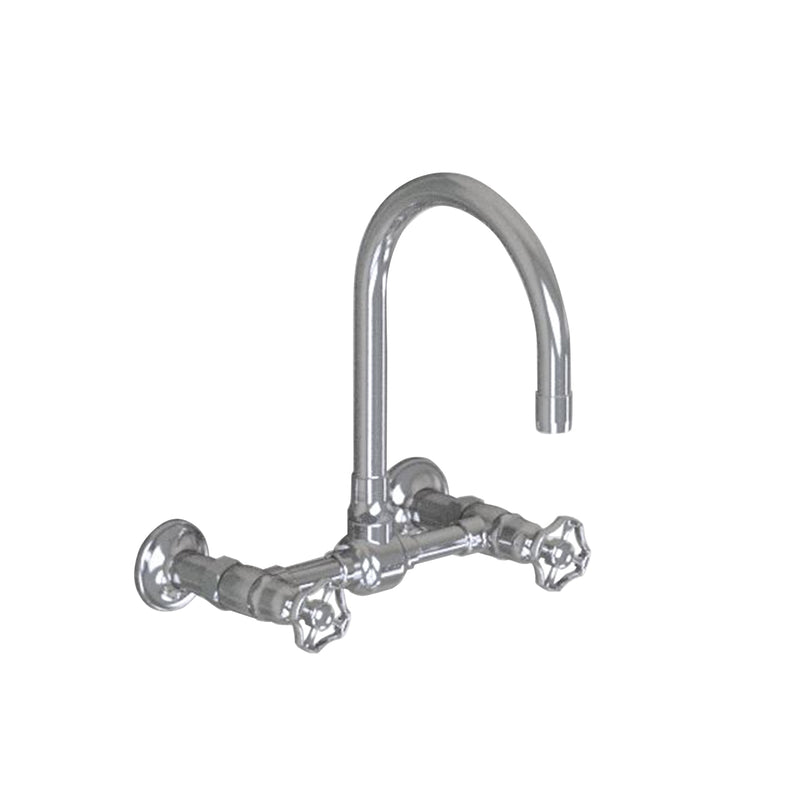 Wall Mount 7" Swivel Bar Faucet Spout with Metal Wheel - Stellar Hardware and Bath 