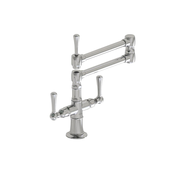Deck Mount 17 3/4" Articulated Dual Swivel Spout with Metal Lever - Stellar Hardware and Bath 