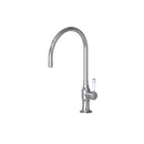 10" Deck Mount Single Hole Swivel Spout with Right White Ceramic Contemporary Lever - Stellar Hardware and Bath 