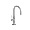 7" Deck Mount Single Hole Swivel Bar Faucet Spout with Left White Ceramic Traditional Lever - Stellar Hardware and Bath 