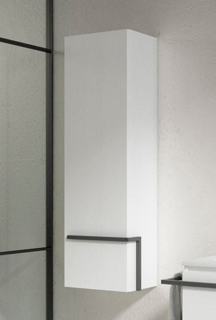 Lucena Bath White Scala tall Unit With Left Side Door - Stellar Hardware and Bath 