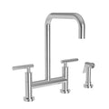 East Square - 1400-5413 Kitchen Bridge Faucet with Side Spray - Stellar Hardware and Bath 