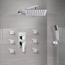 Raniero Chrome Shower System with 10" Rain Shower Head, Hand Shower, and Body Sprays - Stellar Hardware and Bath 