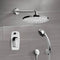 Orsino Chrome Shower System with 8" Rain Shower Head and Hand Shower - Stellar Hardware and Bath 