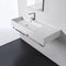 Teorema 2 Rectangular Ceramic Wall Mounted Sink With Counter Space, Towel Bar Included - Stellar Hardware and Bath 