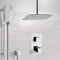 Rendino Chrome Thermostatic Shower System with Ceiling 14" Rain Shower Head and Hand Shower - Stellar Hardware and Bath 