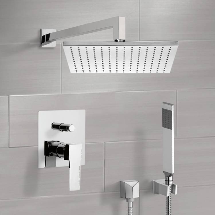 Primavera Shower System with 12" Rain Shower Head and Hand Shower - Stellar Hardware and Bath 