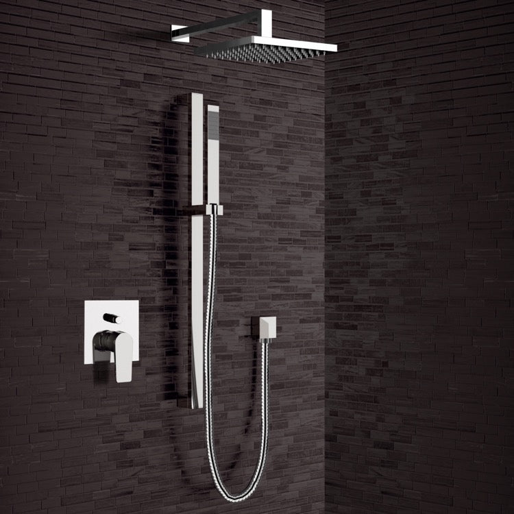 Galiano Chrome Shower System with 8" Rain Shower Head and Hand Shower - Stellar Hardware and Bath 