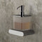 Lounge Frosted Glass and Brass Wall Mounted Soap Dispenser - Stellar Hardware and Bath 