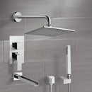 Tyga Chrome Tub and Shower System with 8" Rain Shower Head and Hand Shower - Stellar Hardware and Bath 